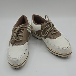 Stylo | White And Brown Leather Women's Golf Shoes Size 7.5